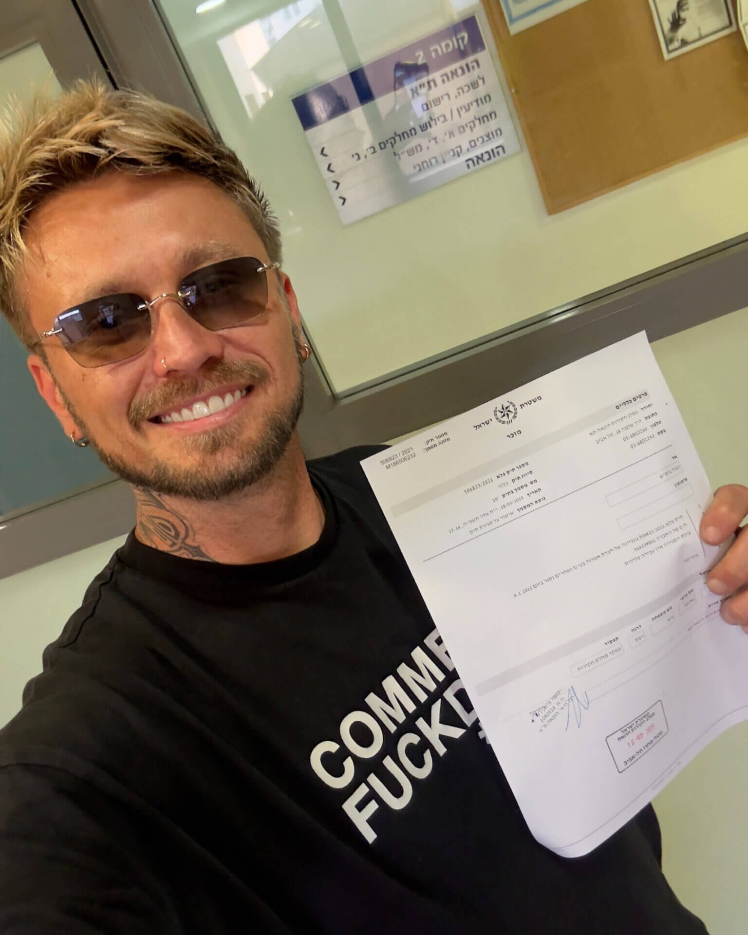 דניס צ'רקוב עם האישור המשטרתי